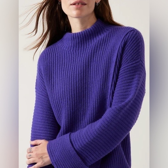 Athleta Azalea Cashmere Extra Fine Merino Wool Cozy Oversized Fall Sweater New - Picture 4 of 6